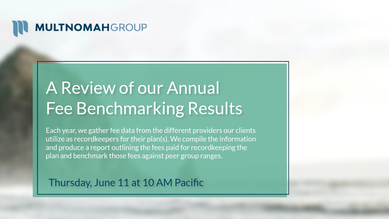 Upcoming Webinar: A Review of our Annual Fee Benchmarking Results